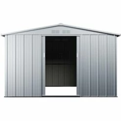 VENTE-UNIQUE.COM Abri De Jardin Métal En Acier Galvanisé Gris 7,82 M² LINUS - Gris Clair 10 VENTE-UNIQUE.COM Abri De Jardin Métal En Acier Galvanisé Gris 7,82 M² LINUS - Gris Clair -France Abri de jardin Soldes Boutique 55882878 4