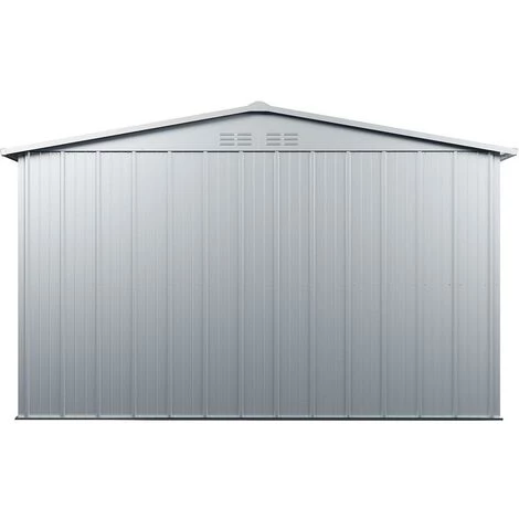 VENTE-UNIQUE.COM Abri De Jardin Métal En Acier Galvanisé Gris 7,82 M² LINUS - Gris Clair 7 VENTE-UNIQUE.COM Abri De Jardin Métal En Acier Galvanisé Gris 7,82 M² LINUS - Gris Clair – Image 5