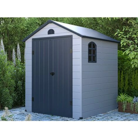 VENTE-UNIQUE.COM Abri De Jardin En Résine Gris 3,65 M² CESIO - Gris Anthracite, Gris 2 VENTE-UNIQUE.COM Abri De Jardin En Résine Gris 3,65 M² CESIO - Gris Anthracite, Gris