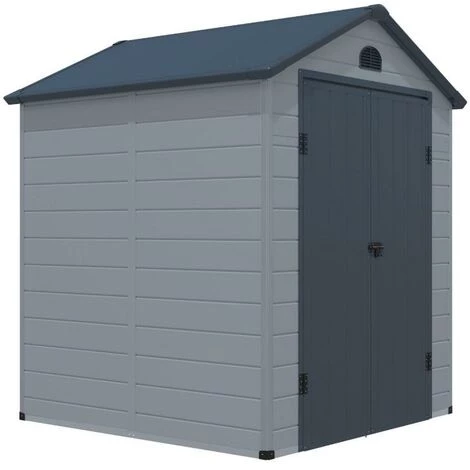 VENTE-UNIQUE.COM Abri De Jardin En Résine Gris 3,65 M² CESIO - Gris Anthracite, Gris 5 VENTE-UNIQUE.COM Abri De Jardin En Résine Gris 3,65 M² CESIO - Gris Anthracite, Gris – Image 4