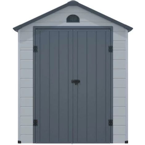 VENTE-UNIQUE.COM Abri De Jardin En Résine Gris 3,65 M² CESIO - Gris Anthracite, Gris 6 VENTE-UNIQUE.COM Abri De Jardin En Résine Gris 3,65 M² CESIO - Gris Anthracite, Gris – Image 5