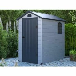 VENTE-UNIQUE.COM Abri De Jardin En Résine Gris 2,57 M² CESIO - Gris Anthracite, Gris