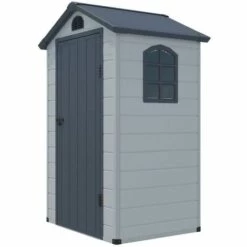 VENTE-UNIQUE.COM Abri De Jardin En Résine Gris 1,39 M² CESIO - Gris Anthracite, Gris -France Abri de jardin Soldes Boutique 55884262 3