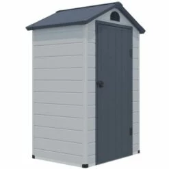 VENTE-UNIQUE.COM Abri De Jardin En Résine Gris 1,39 M² CESIO - Gris Anthracite, Gris -France Abri de jardin Soldes Boutique 55884262 4