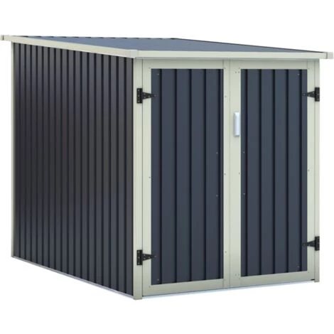 VENTE-UNIQUE.COM Abri à Vélo Métal En Acier Galvanisé Gris 2,81 M² NIKI - Gris Anthracite 4 VENTE-UNIQUE.COM Abri à Vélo Métal En Acier Galvanisé Gris 2,81 M² NIKI - Gris Anthracite – Image 2