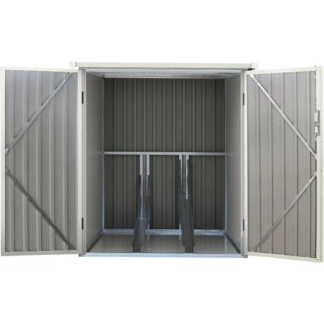 VENTE-UNIQUE.COM Abri à Vélo Métal En Acier Galvanisé Gris 2,81 M² NIKI - Gris Anthracite 5 VENTE-UNIQUE.COM Abri à Vélo Métal En Acier Galvanisé Gris 2,81 M² NIKI - Gris Anthracite – Image 3