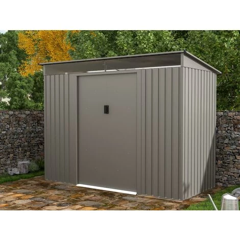 VENTE-UNIQUE.COM Abri De Jardin Métal En Acier Galvanisé Gris Avec Claire-voies Transparentes 3,24 M² FOLCO - Gris 3 VENTE-UNIQUE.COM Abri De Jardin Métal En Acier Galvanisé Gris Avec Claire-voies Transparentes 3,24 M² FOLCO - Gris