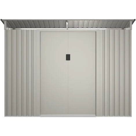 VENTE-UNIQUE.COM Abri De Jardin Métal En Acier Galvanisé Gris Avec Claire-voies Transparentes 3,24 M² FOLCO - Gris 6 VENTE-UNIQUE.COM Abri De Jardin Métal En Acier Galvanisé Gris Avec Claire-voies Transparentes 3,24 M² FOLCO - Gris – Image 4