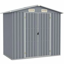 INLIFE Abri De Jardin Gris 205x129x183 Cm Acier Galvanisé -France Abri de jardin Soldes Boutique 56254739 2