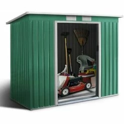 IZTOSS Abri De Jardin En Metal 2.45 M² - 197x123x182cm - Remise à Outils Avec Porte Coulissante - Remise à Outils En Métal Avec Toit Monopente (197x123x182CM)