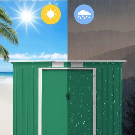 IZTOSS Abri De Jardin En Metal 2.45 M² - 197x123x182cm - Remise à Outils Avec Porte Coulissante - Remise à Outils En Métal Avec Toit Monopente (197x123x182CM) 4 IZTOSS Abri De Jardin En Metal 2.45 M² - 197x123x182cm - Remise à Outils Avec Porte Coulissante - Remise à Outils En Métal Avec Toit Monopente (197x123x182CM) – Image 2