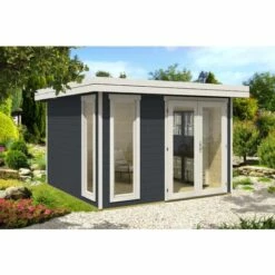 CARLSSON Abri De Jardin Aldo-28 A Naturel , 28 Mm Épaisseur Paroi 368 X Cm