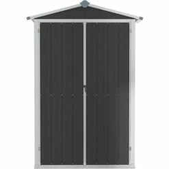INLIFE Abri De Jardin Anthracite 107,5x46x183 Cm Acier Galvanisé 10 INLIFE Abri De Jardin Anthracite 107,5x46x183 Cm Acier Galvanisé -France Abri de jardin Soldes Boutique 56413599 4