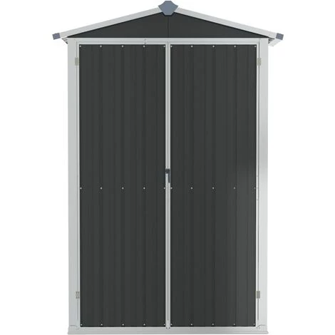 INLIFE Abri De Jardin Anthracite 107,5x46x183 Cm Acier Galvanisé 6 INLIFE Abri De Jardin Anthracite 107,5x46x183 Cm Acier Galvanisé – Image 4