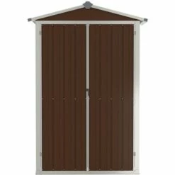 INLIFE Abri De Jardin Marron 107,5x46x183 Cm Acier Galvanisé 10 INLIFE Abri De Jardin Marron 107,5x46x183 Cm Acier Galvanisé -France Abri de jardin Soldes Boutique 56413609 4