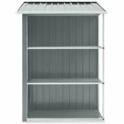 INLIFE Abri De Jardin Avec étagère Gris 205x130x183 Cm Fer -France Abri de jardin Soldes Boutique 56413686 4