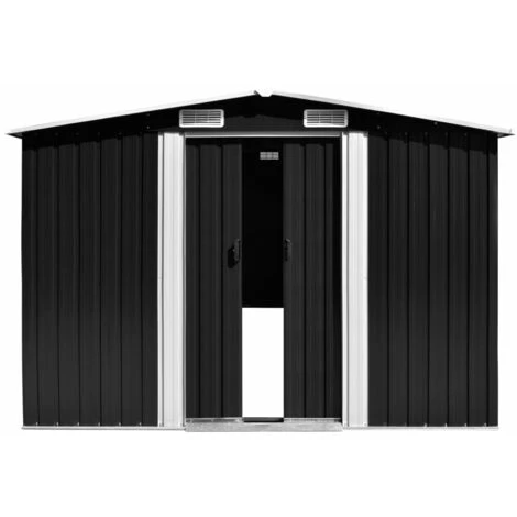 INLIFE Abri De Jardin 257x489x181 Cm Métal Anthracite 3 INLIFE Abri De Jardin 257x489x181 Cm Métal Anthracite