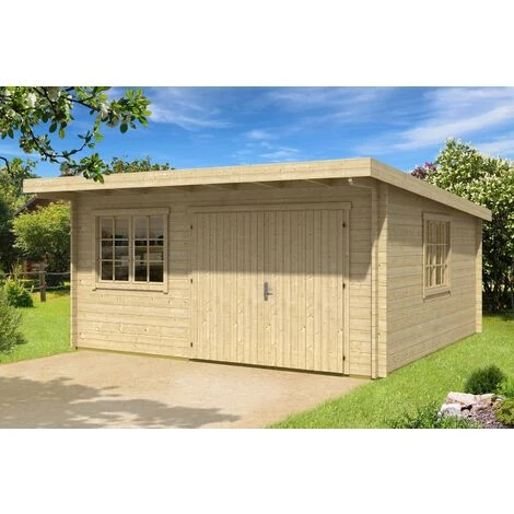 Garage Et Entrepot 44-C Carlsson - 1 Place Naturel , 44 Mm Épaisseur De Paroi 602 X 612 Cm - Sans Traitement De Couleur 4 Garage Et Entrepot 44-C Carlsson - 1 Place Naturel , 44 Mm Épaisseur De Paroi 602 X 612 Cm - Sans Traitement De Couleur – Image 2