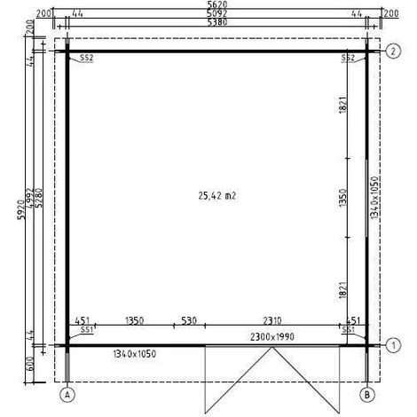 Garage Et Entrepot 44-C Carlsson - 1 Place Naturel , 44 Mm Épaisseur De Paroi 602 X 612 Cm - Sans Traitement De Couleur 6 Garage Et Entrepot 44-C Carlsson - 1 Place Naturel , 44 Mm Épaisseur De Paroi 602 X 612 Cm - Sans Traitement De Couleur – Image 4