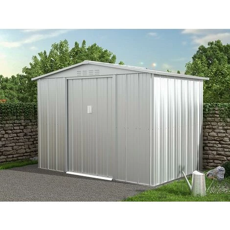VENTE-UNIQUE.COM Abri De Jardin Métal En Acier Galvanisé Gris 4,91 M² LINUS - Gris Clair 3 VENTE-UNIQUE.COM Abri De Jardin Métal En Acier Galvanisé Gris 4,91 M² LINUS - Gris Clair