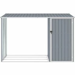 NOVA Hout En Bois En Acier Galvanisé Avec Placard Et Verrière 245x98x159 Cm Diverses Couleurs Abri à Bois De Jardin Gris 245x98x159 Cm Acier Galvanisé Couleur : Gris -France Abri de jardin Soldes Boutique 57093768 3
