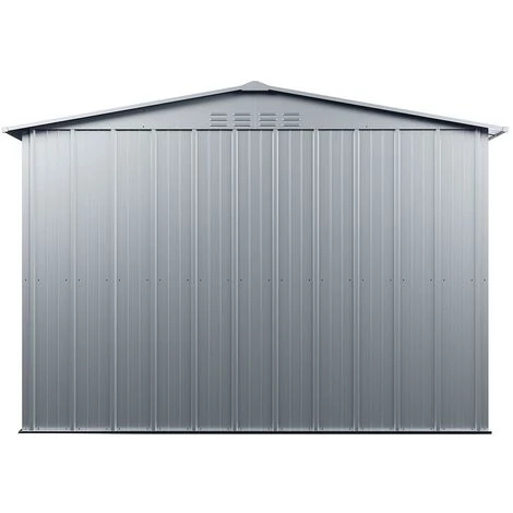 VENTE-UNIQUE.COM Abri De Jardin Métal En Acier Galvanisé Gris 8,52 M² LINUS - Gris Clair 7 VENTE-UNIQUE.COM Abri De Jardin Métal En Acier Galvanisé Gris 8,52 M² LINUS - Gris Clair – Image 5