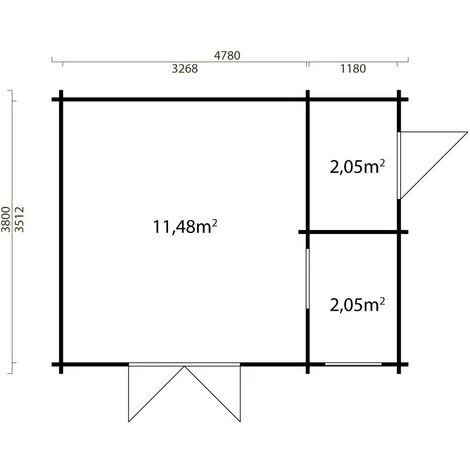 ALPHOLZ Abri De Jardin Jersey ISO Naturel , 44 Mm Épaisseur Paroi 512 X 468 Cm - Sans Traitement De Couleur 4 ALPHOLZ Abri De Jardin Jersey ISO Naturel , 44 Mm Épaisseur Paroi 512 X 468 Cm - Sans Traitement De Couleur â Image 2