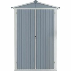 TRUE DEAL Abri De Jardin Gris 107,5x46x183 Cm Acier Galvanisé 10 TRUE DEAL Abri De Jardin Gris 107,5x46x183 Cm Acier Galvanisé -France Abri de jardin Soldes Boutique 57837180 4