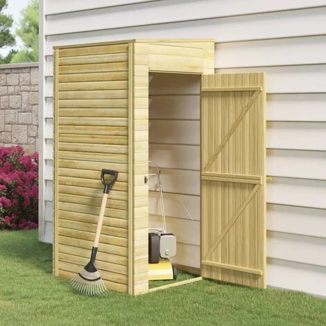 TRUE DEAL Abri De Stockage De Jardin 105x110x218 Cm Bois De Pin Imprégné 3 TRUE DEAL Abri De Stockage De Jardin 105x110x218 Cm Bois De Pin Imprégné