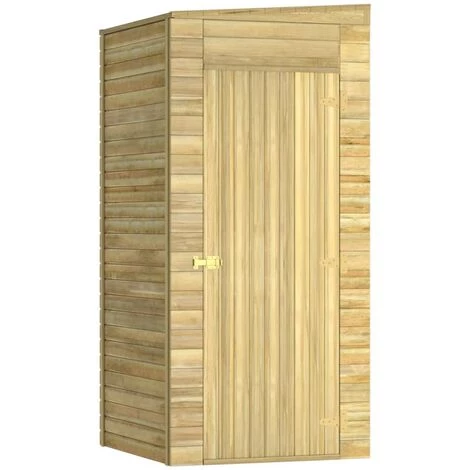 TRUE DEAL Abri De Stockage De Jardin 105x110x218 Cm Bois De Pin Imprégné 4 TRUE DEAL Abri De Stockage De Jardin 105x110x218 Cm Bois De Pin Imprégné – Image 2