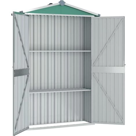 TRUE DEAL Abri De Jardin Vert 107,5x46x183 Cm Acier Galvanisé 5 TRUE DEAL Abri De Jardin Vert 107,5x46x183 Cm Acier Galvanisé – Image 3