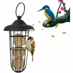 GUAZHUNIFR Mangeoire à Oiseaux En Métal à L'épreuve Des écureuils Mangeoire à Oiseaux Fer à Suspendre Automatique Porte-Boule De Graisse Outil D'alimentation -France Abri de jardin Soldes Boutique 57885303 5