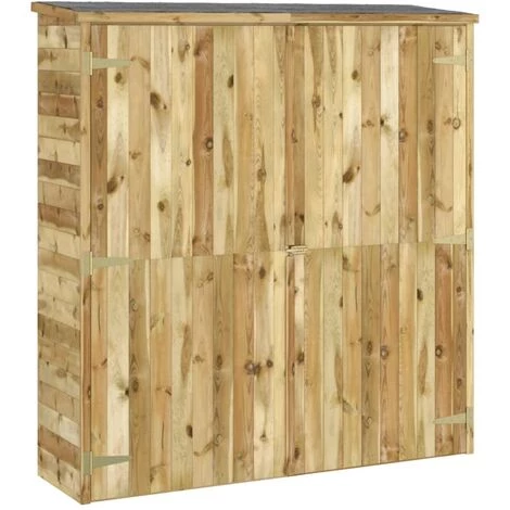 VidaXL Abri à Outils De Jardin 163x50x171 Cm Bois De Pin Solide - Brun 4 VidaXL Abri à Outils De Jardin 163x50x171 Cm Bois De Pin Solide - Brun – Image 2