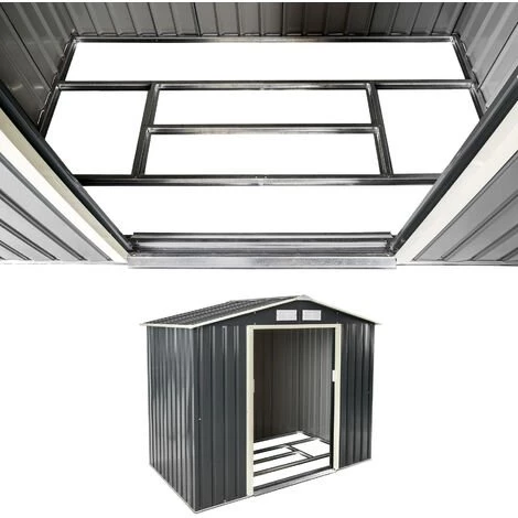 TECTAKE Abri De Jardin Métal 2,7 M² Toiture 2 Pans - Maison De Jardin, Cabane De Jardin, Remise De Jardin - Gris/blanc 5 TECTAKE Abri De Jardin Métal 2,7 M² Toiture 2 Pans - Maison De Jardin, Cabane De Jardin, Remise De Jardin - Gris/blanc – Image 3