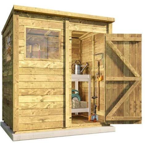 Alpholz Abri De Jardin Theo Naturel Imprégné Sous Pression, 12 Mm Épaisseur Paroi 186 X 126 Cm - Sans Traitement De Couleur 6 Alpholz Abri De Jardin Theo Naturel Imprégné Sous Pression, 12 Mm Épaisseur Paroi 186 X 126 Cm - Sans Traitement De Couleur – Image 4