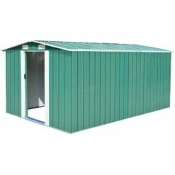 GROSMONDE 257 X 392 X 181 Cm Abri De Jardin Métal Rangement Cabane à Outil Vert - Vert