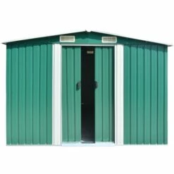 GROSMONDE 257 X 392 X 181 Cm Abri De Jardin Métal Rangement Cabane à Outil Vert - Vert -France Abri de jardin Soldes Boutique 58514847 3