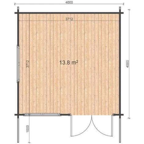 ALPHOLZ Abri De Jardin Linus Naturel , 44 Mm Épaisseur Paroi 430 X 400 Cm - Sans Traitement De Couleur 7 ALPHOLZ Abri De Jardin Linus Naturel , 44 Mm Épaisseur Paroi 430 X 400 Cm - Sans Traitement De Couleur – Image 5