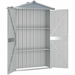 INLIFE Abri De Jardin Gris 107,5x46x183 Cm Acier Galvanisé - Gris -France Abri de jardin Soldes Boutique 58691099 3