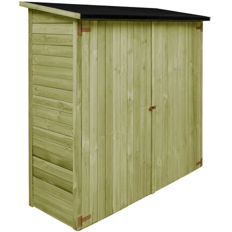 INLIFE Abri à Outils De Jardin Pinède Imprégnée 182x76x175 Cm - Vert 3 INLIFE Abri à Outils De Jardin Pinède Imprégnée 182x76x175 Cm - Vert