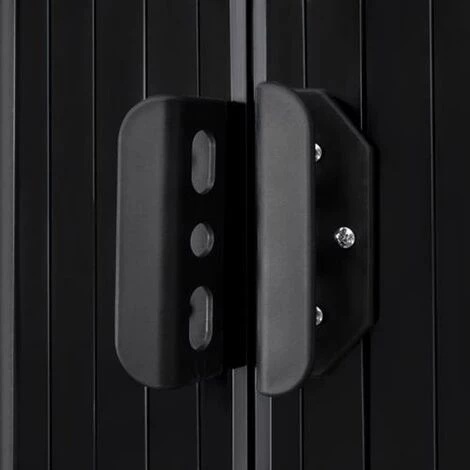 GROSMONDE 204 X 132 X 186 Cm Abri De Stockage Pour Jardin Métal Cabane Rangement Outils Anthracite - Anthracite 7 GROSMONDE 204 X 132 X 186 Cm Abri De Stockage Pour Jardin Métal Cabane Rangement Outils Anthracite - Anthracite – Image 5