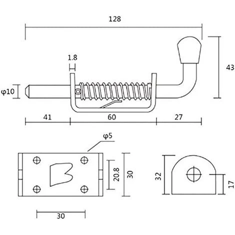TINOR 2 Pcs Verrou De Porte, Serrure De Porte Abri De Jardin,Galvanisé, Boulon: Ø10 X 128 Mm, Poignée En Caoutchouc Résistant Aux Intempéries Avec Suspension Boulon De Porte Portes Coulissantes Portails 5 TINOR 2 Pcs Verrou De Porte, Serrure De Porte Abri De Jardin,Galvanisé, Boulon: Ø10 X 128 Mm, Poignée En Caoutchouc Résistant Aux Intempéries Avec Suspension Boulon De Porte Portes Coulissantes Portails – Image 3