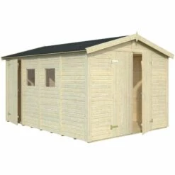 Cabane à Outils Palmako Dan 10,0 M² Naturel , 16 Mm Épaisseur De Paroi 295 X 394 Cm - Sans Traitement De Couleur -France Abri de jardin Soldes Boutique 58848513 3