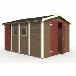 Cabane à Outils Palmako Dan 10,0 M² Naturel , 16 Mm Épaisseur De Paroi 295 X 394 Cm - Sans Traitement De Couleur -France Abri de jardin Soldes Boutique 58848513 4