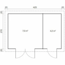 Tenekaubandus Abri De Jardin Gloria-H Naturel , 28 Mm Épaisseur Paroi 465 X 310 Cm - Sans Traitement De Couleur -France Abri de jardin Soldes Boutique 58848670 2