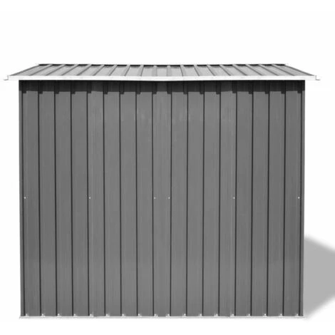 VidaXL Abri De Stockage Pour Jardin Métal Gris 257 X 205 X 178 Cm - Gris 5 VidaXL Abri De Stockage Pour Jardin Métal Gris 257 X 205 X 178 Cm - Gris – Image 3