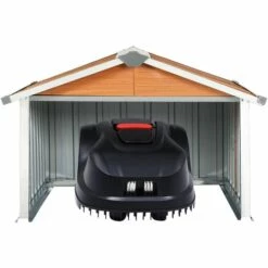 INLIFE Abri Pour Robot De Jardin 92x97x63 Cm Acier Galvanisé Marron - Brun -France Abri de jardin Soldes Boutique 59171946 3