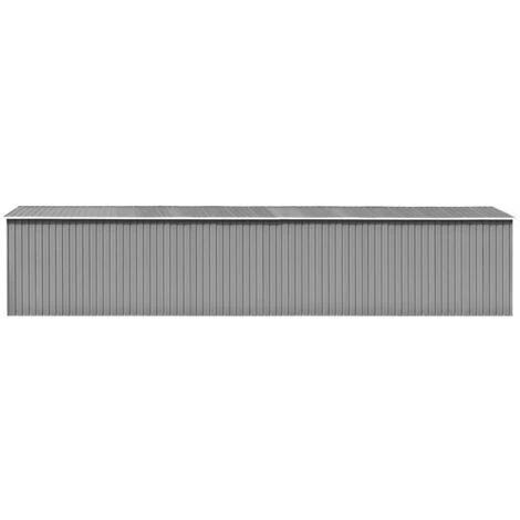 INLIFE Abri De Jardin Gris 257x990x181 Cm Acier Galvanisé - Gris 4 INLIFE Abri De Jardin Gris 257x990x181 Cm Acier Galvanisé - Gris – Image 2