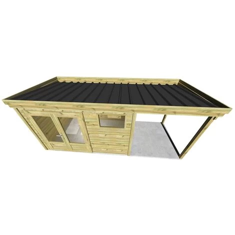 ABRI FRANçAIS ABRI DE JARDIN En Bois - 13,4m2 - 5,56x2,41m - Pin Sylvestre Traité Autoclave - Livraison Gratuite - Surface Int : 6,6m2 4 ABRI FRANçAIS ABRI DE JARDIN En Bois - 13,4m2 - 5,56x2,41m - Pin Sylvestre Traité Autoclave - Livraison Gratuite - Surface Int : 6,6m2 – Image 2