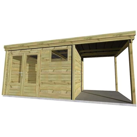 ABRI FRANçAIS ABRI DE JARDIN En Bois - 13,4m2 - 5,56x2,41m - Pin Sylvestre Traité Autoclave - Livraison Gratuite - Surface Int : 6,6m2 5 ABRI FRANçAIS ABRI DE JARDIN En Bois - 13,4m2 - 5,56x2,41m - Pin Sylvestre Traité Autoclave - Livraison Gratuite - Surface Int : 6,6m2 – Image 3